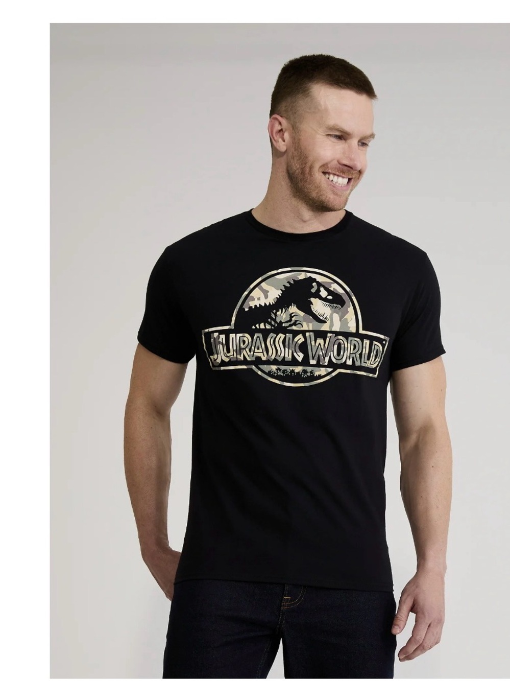 Jurassic World Men's Short Sleeve Logo Tee - Black